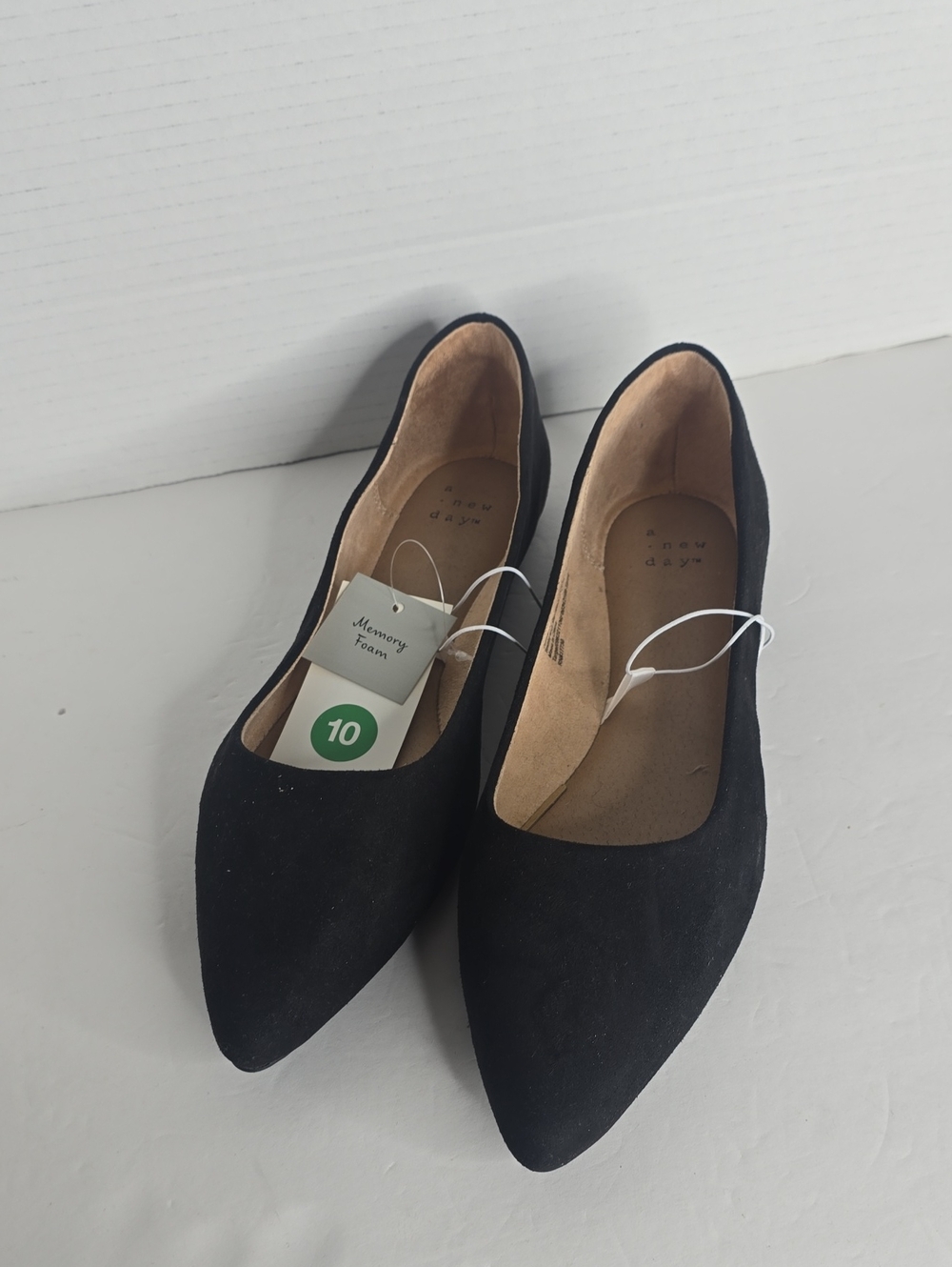 Women's Corinna Pointed Toe Ballet Flats Black A New Day Size 10 - Picture 2 of 9